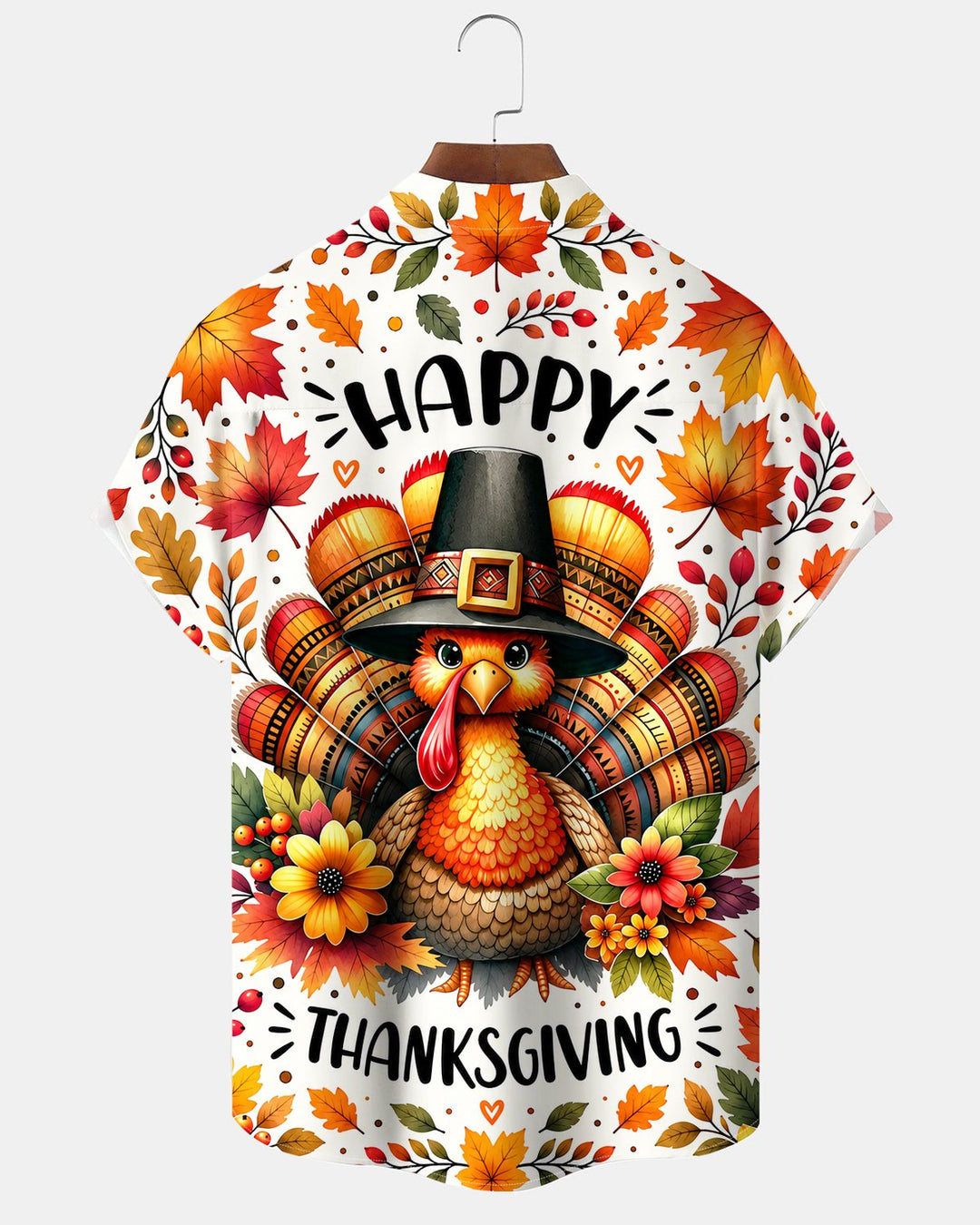 Alohadaddy® Thanksgiving Turkey Pumpkin Maple Leaf Print Men&