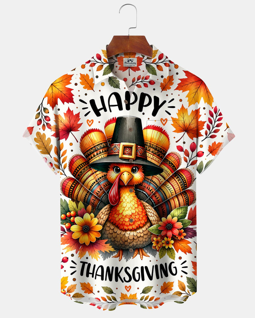Alohadaddy® Thanksgiving Turkey Pumpkin Maple Leaf Print Men&