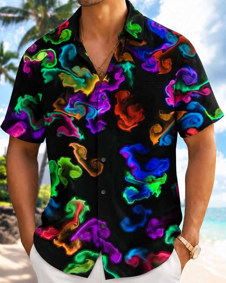 Alohadaddy® Casual Abstract Art Smoke Print Men&