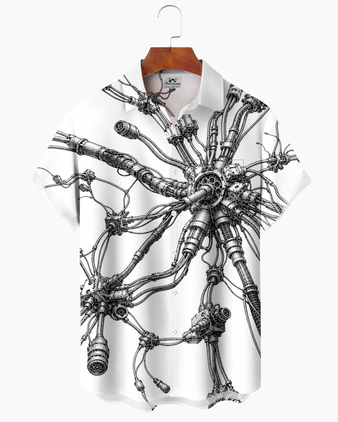 Alohadaddy® Casual Abstract Mechanical Geometric Print Men&
