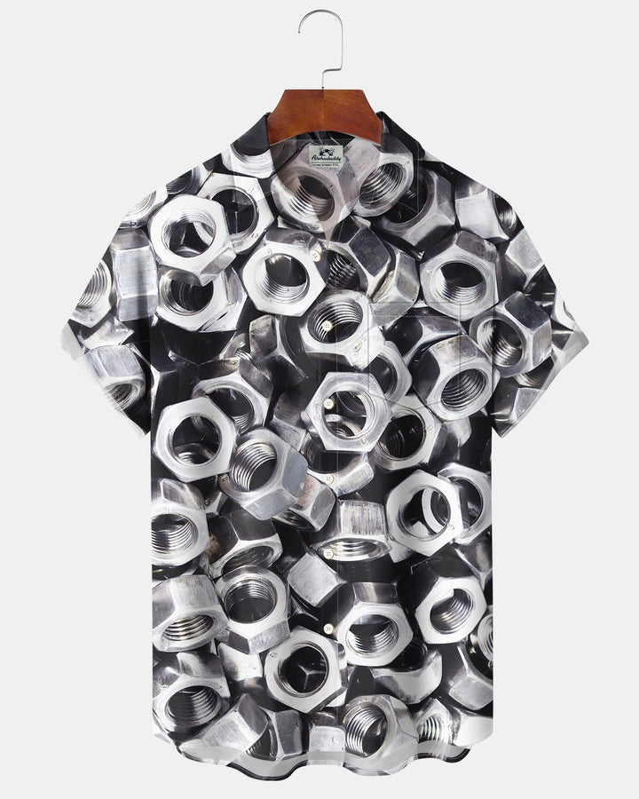Alohadaddy® Casual Abstract Geometric Screw Print Men&