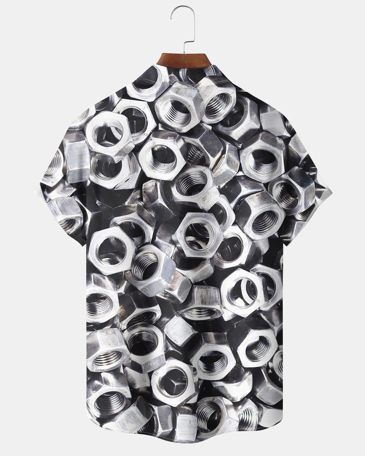 Alohadaddy® Casual Abstract Geometric Screw Print Men&
