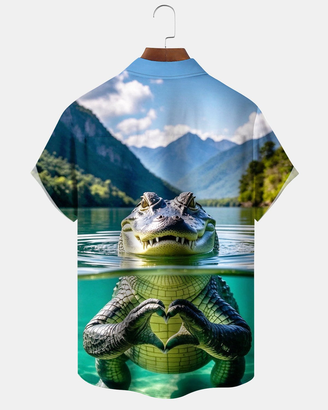 Alohadaddy® Retro Ocean Crocodile Heart Print Men&