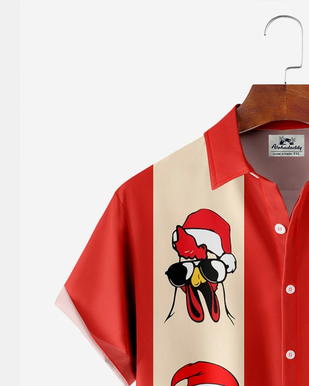 Alohadaddy® Holiday Christmas Santa Hat Chicken Turkey Print Men&