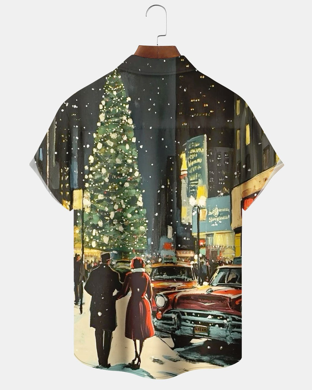 Alohadaddy® Holiday Christmas City Street Scene Portrait Print Men&