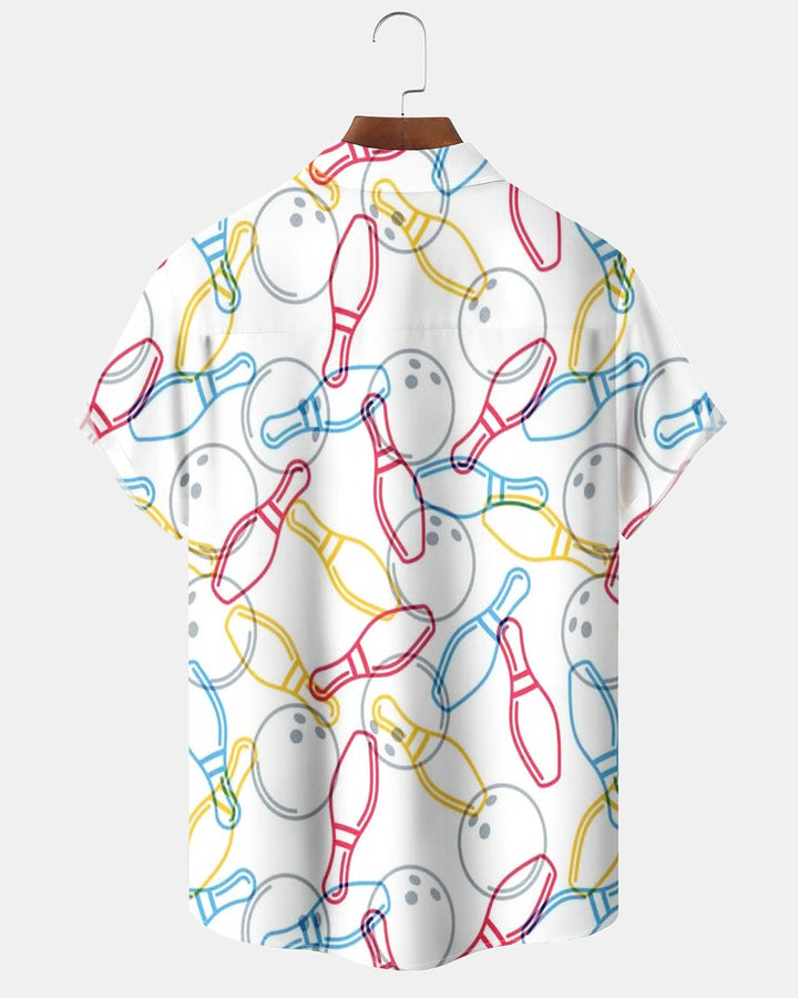 Alohadaddy® Casual Bowling Striped Abstract Print Men&