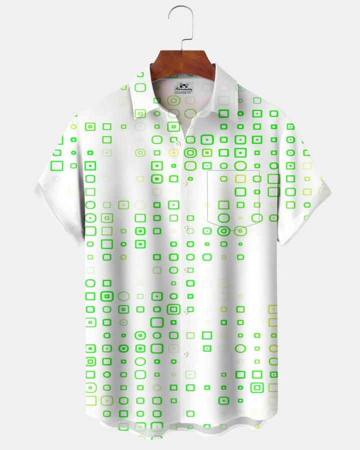Alohadaddy® Casual Geometric Check Print Men&