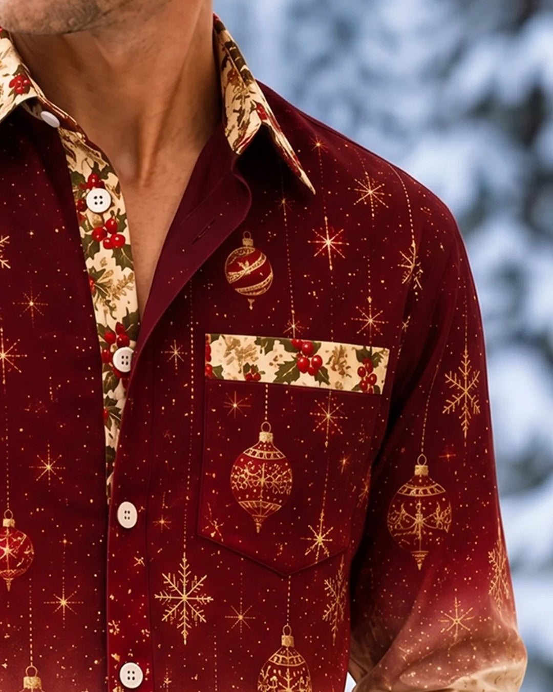 Alohadaddy® Holiday Christmas Snowflake Print Men&