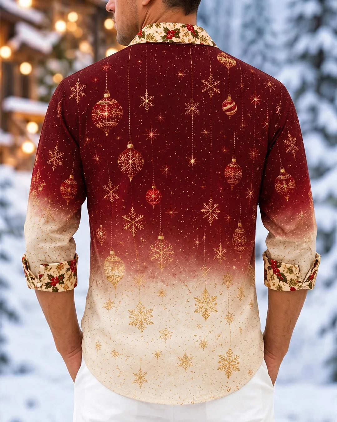 Alohadaddy® Holiday Christmas Snowflake Print Men&