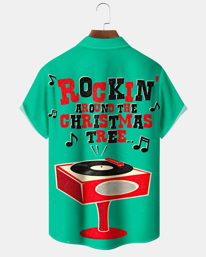 Alohadaddy® Holiday Christmas Rock Music Print Men&
