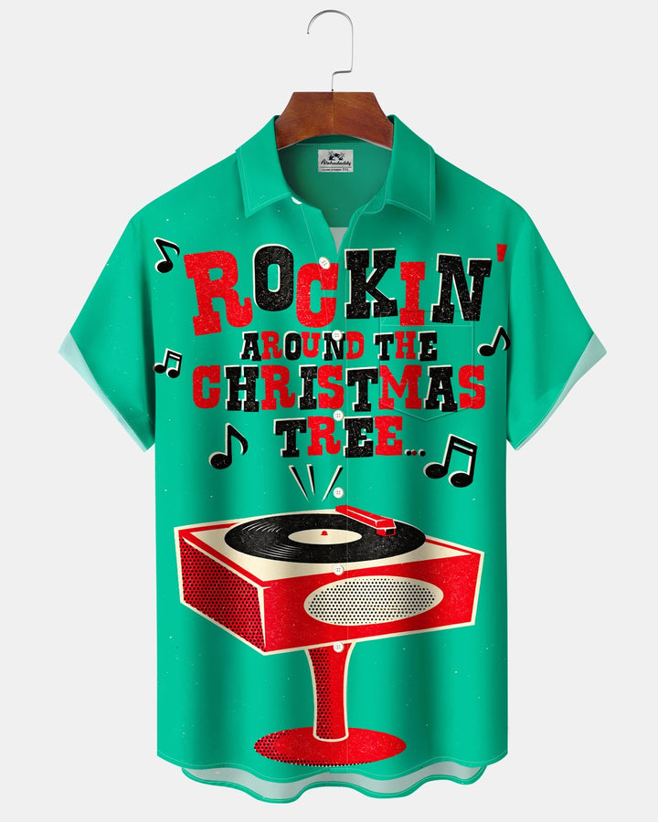 Alohadaddy® Holiday Christmas Rock Music Print Men&