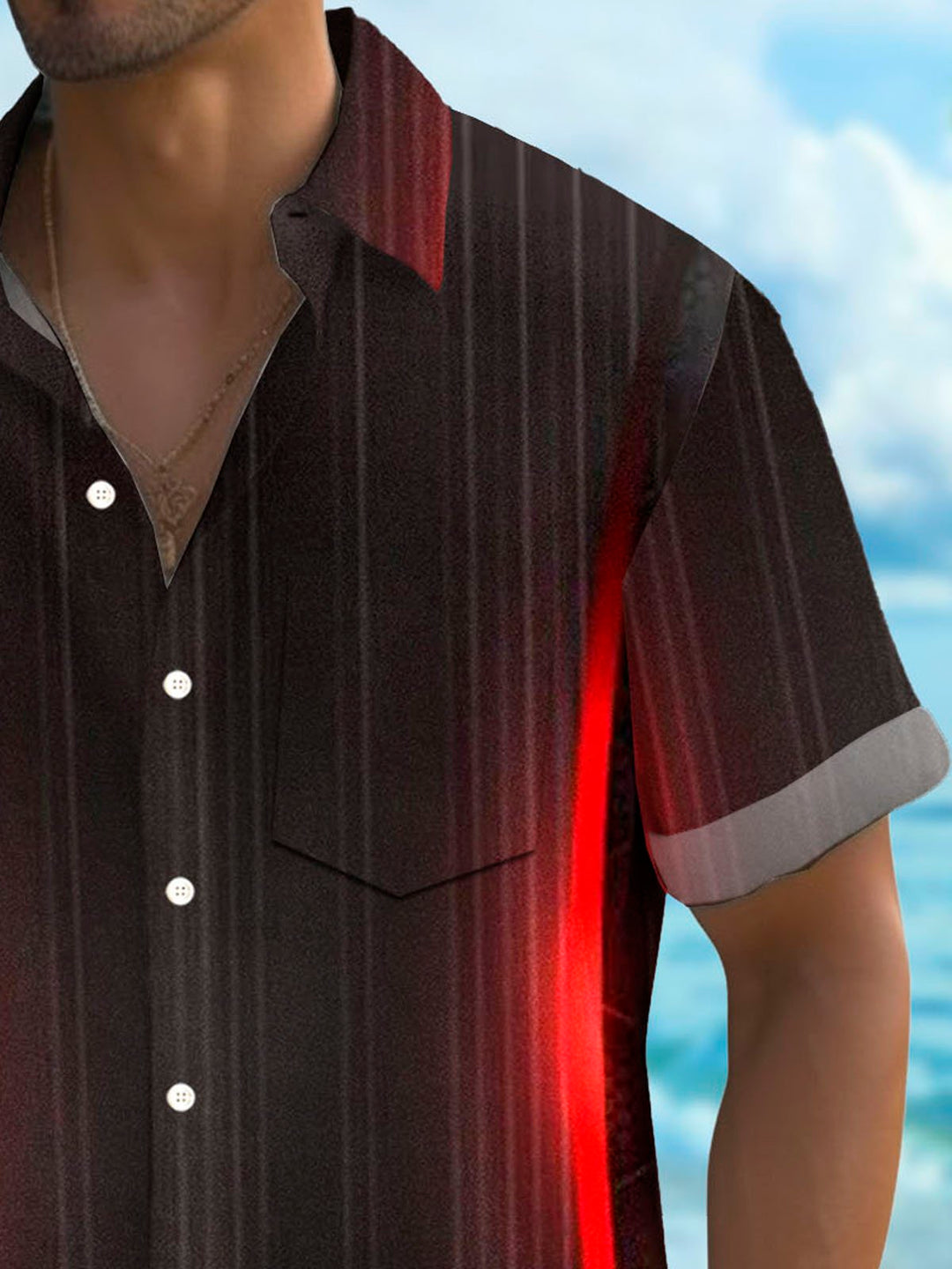 Alohadaddy Retro Gradient Stripes 3D Digital Print Men&