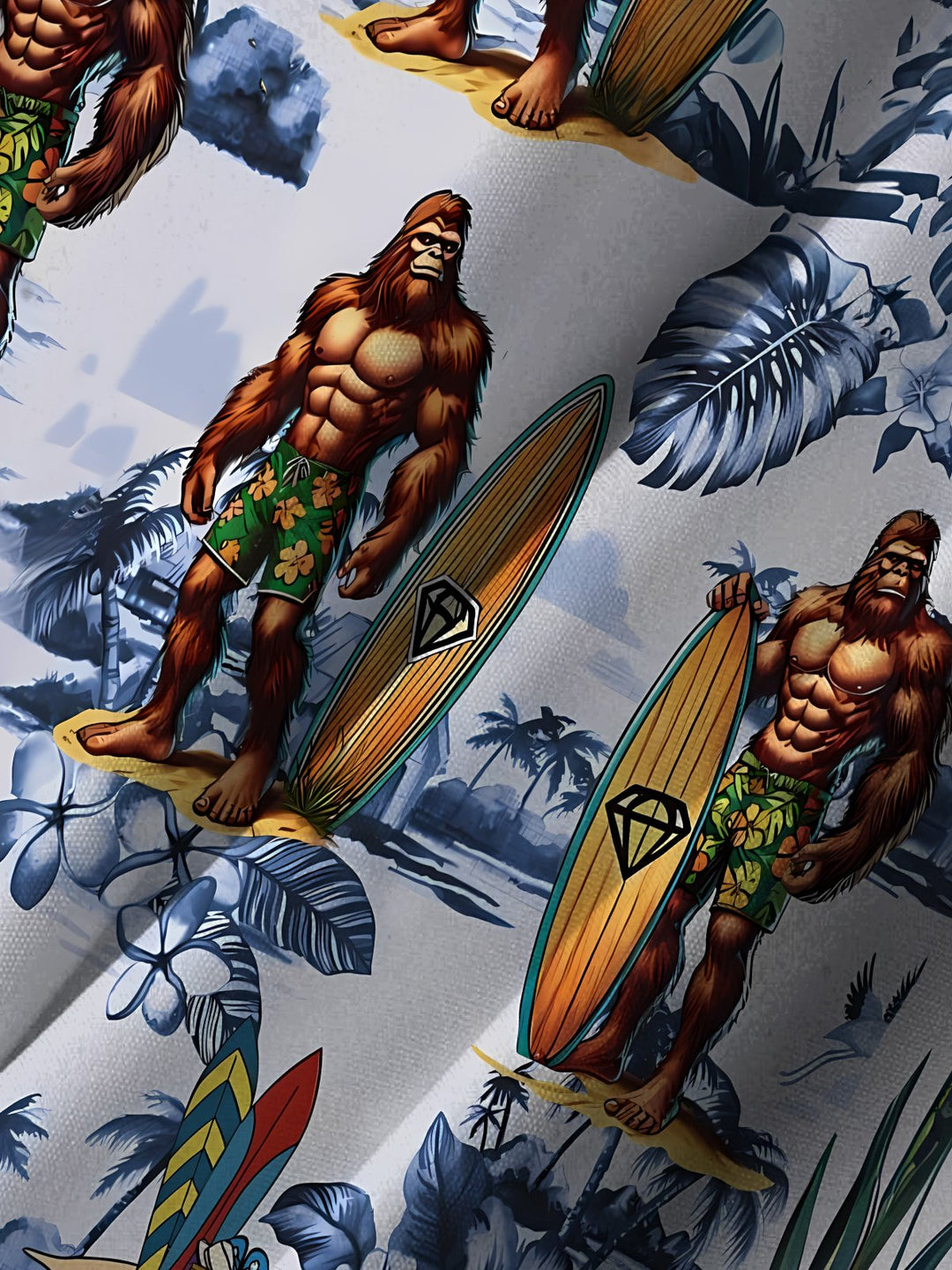 Alohadaddy Hawaii  Bigfoot Print Art Buttons Stretch Large Size Men&