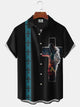 Alohadaddy Holiday Collection Easter Cross Lion Jesus Button Cardigan Stretch Large Size Polyester Short Sleeve Shirt