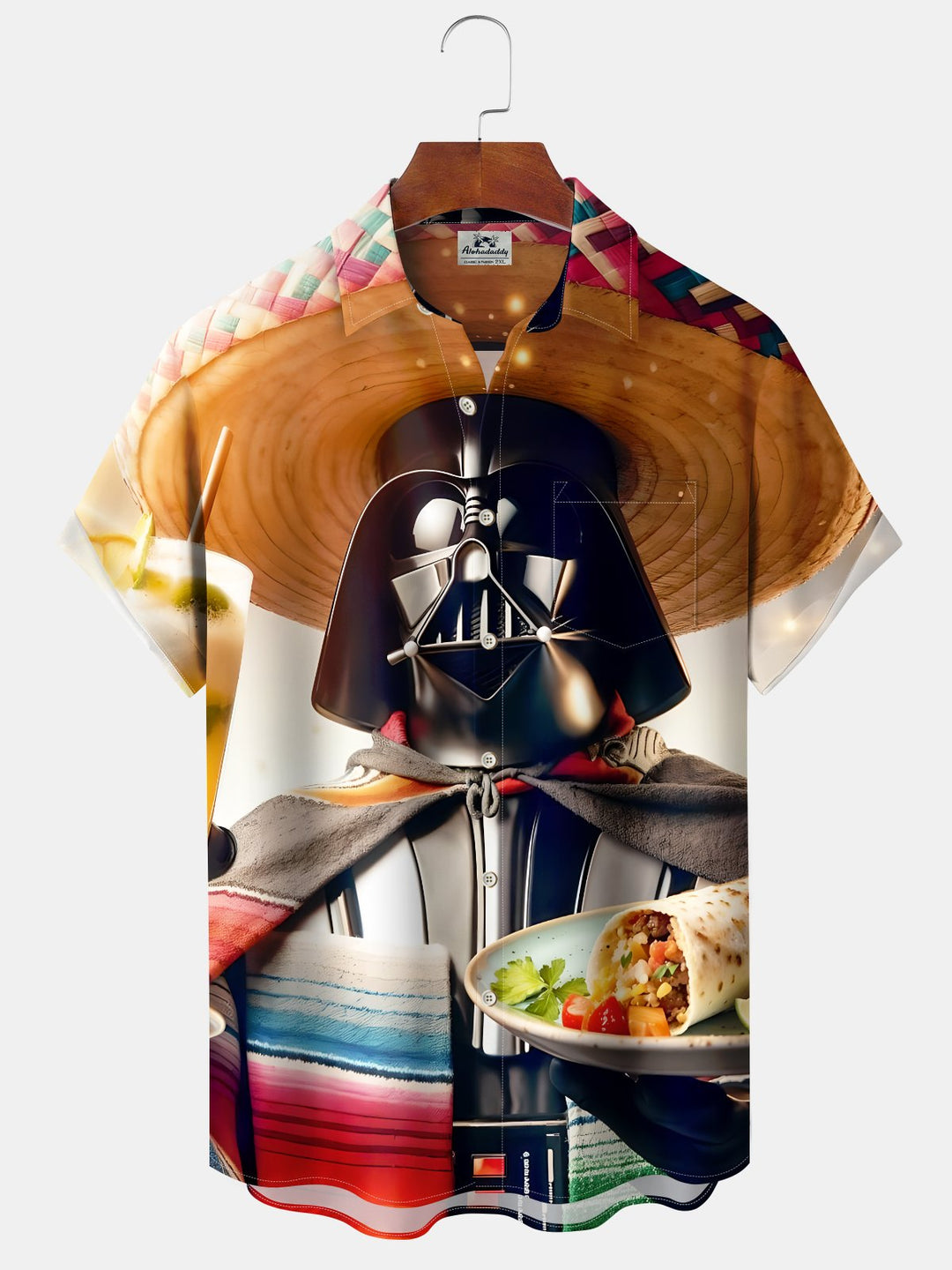 Alohadaddy Casual Star Wars Art Print Button Cardigan Pockets Stretch Polyester Long Oversized Short Sleeve Shirt
