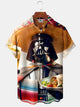 Alohadaddy Casual Star Wars Art Print Button Cardigan Pockets Stretch Polyester Long Oversized Short Sleeve Shirt