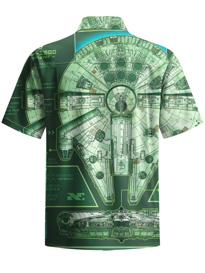 Alohadaddy® Retro Movie Spaceship Star Wars Printed Pockets Elastic Large Size Men&