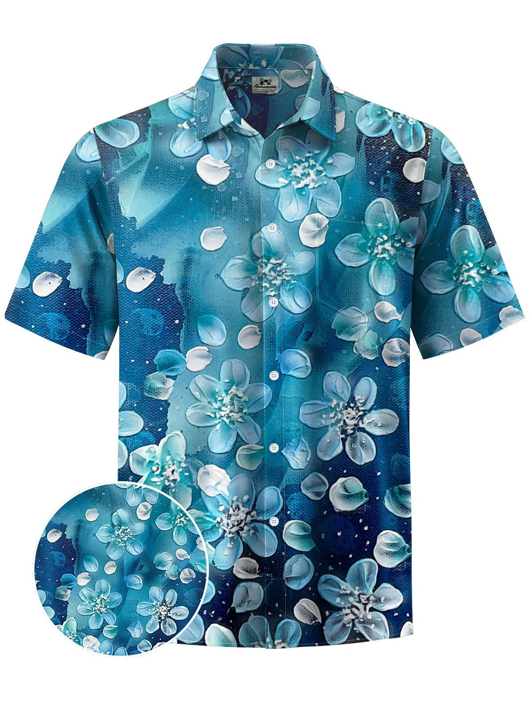 Alohadaddy® Vintage Floral Print Chest Pocket Men&