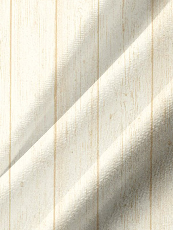 Alohadaddy® Vintage Stripes Woodgrain Print Art Chest Pocket Men&