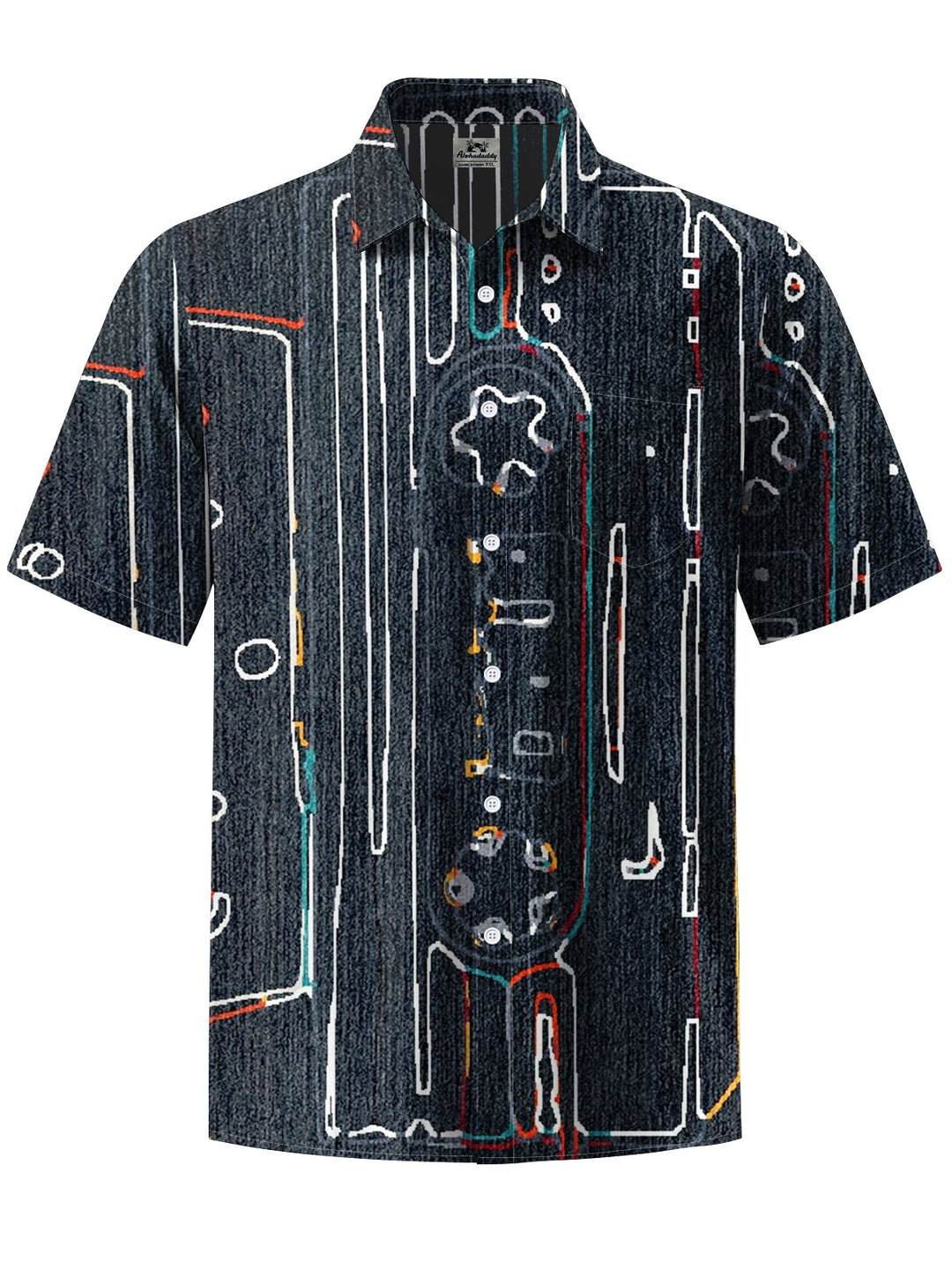 Alohadaddy® Vintage Stripe Art Print Chest Pocket Men&