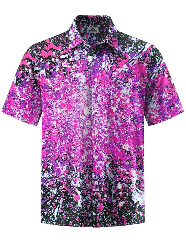 Alohadaddy® Vintage Casual Acrylic Inkjet Print Art Chest Pocket Men&