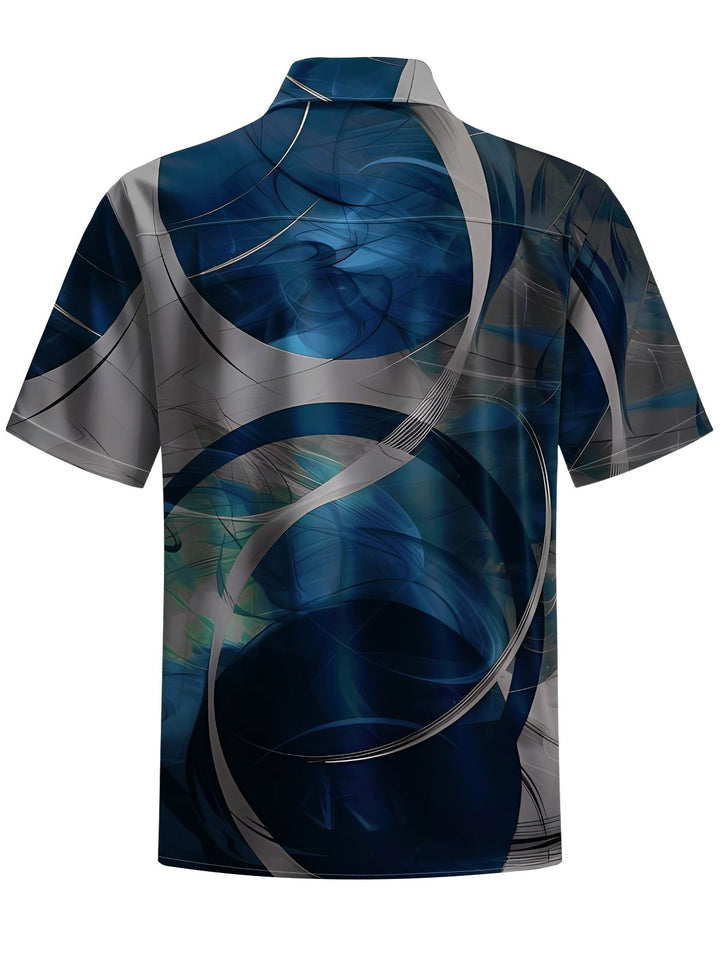 Alohadaddy® Vintage Abstract Art Print Chest Pocket Men&