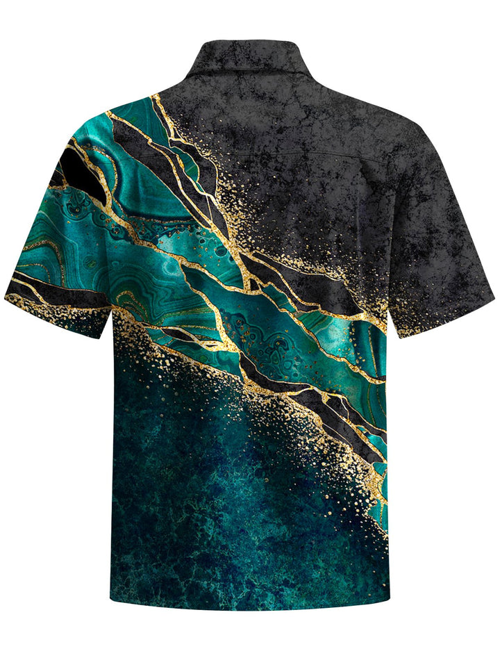 Alohadaddy® Vintage Abstract Art Print Chest Pocket Men&
