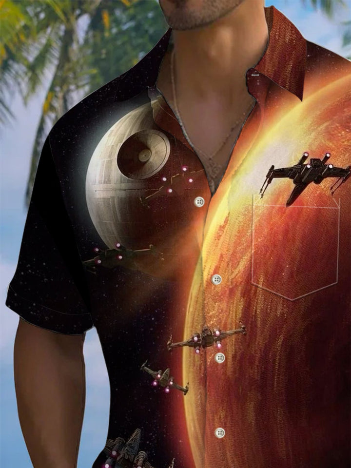 Alohadaddy® Vintage Star Wars Spaceship Print Pocket Men&