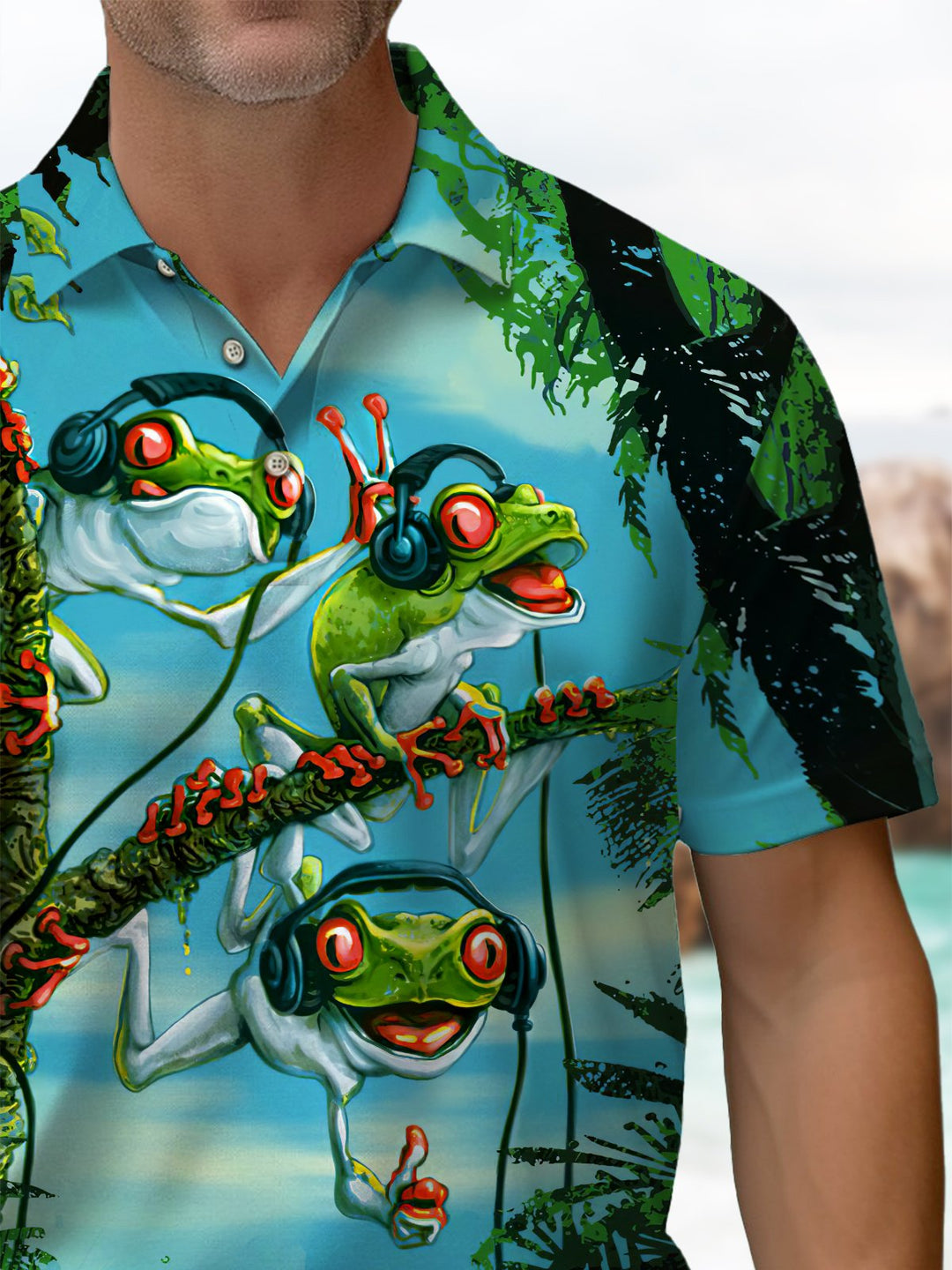 Alohadaddy® Hawaiian Fun Frog Art Print Men&
