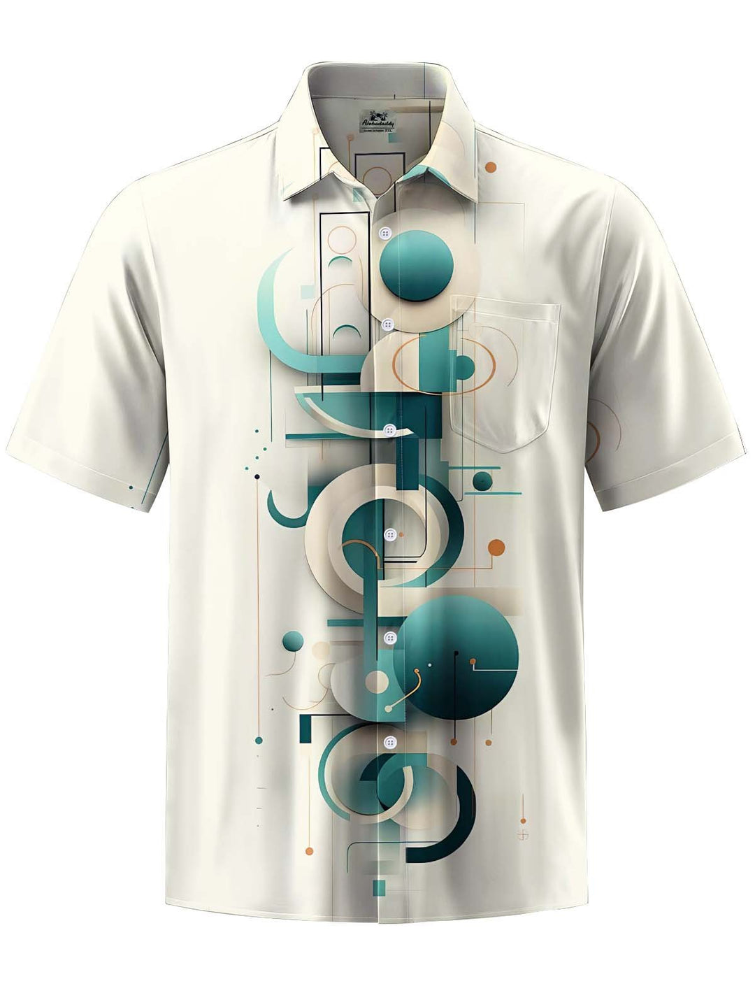 Alohadaddy® Casual Geometric Art Print Pocket Stretch Men&