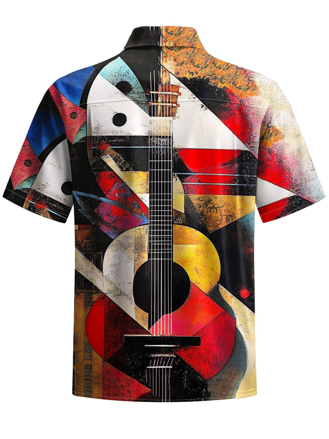 Alohadaddy® Retro Geometric Guitar Print Art Pocket Stretch Men&