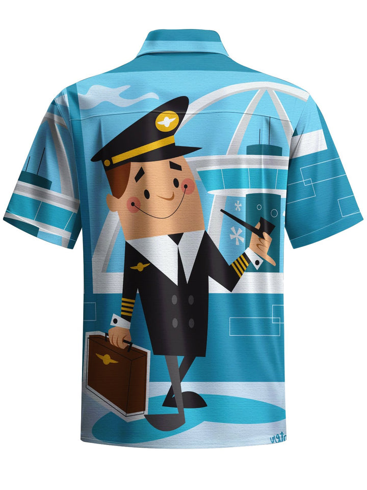 Alohadaddy® Casual Captain Printed Art Stretch Pocket Men&