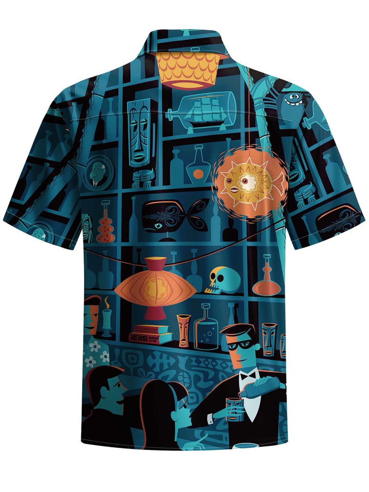 Alohadaddy® Retro Cartoon Atom Print Art Pocket Stretch Men&