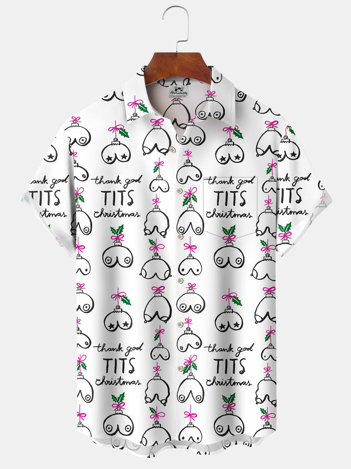 Alohadaddy® Casual Geometric Christmas Print Pocket Stretch Men&