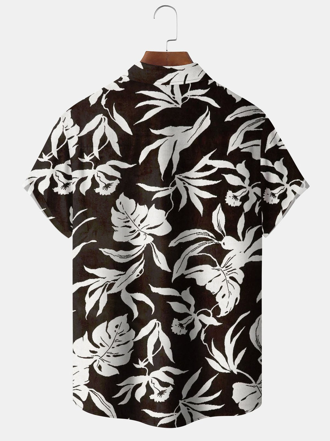 Alohadaddy® Vintage Leaf Print Pocket Button Stretch Men&