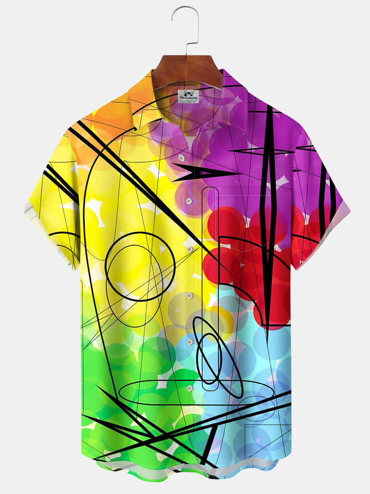Alohadaddy® Retro Abstract Stripe Print Pocket Stretch Men&