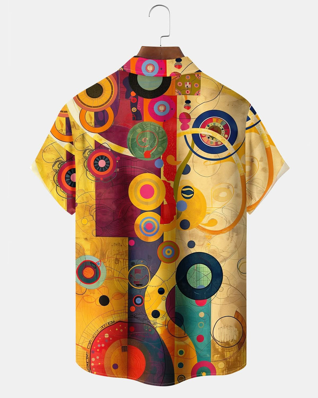 Alohadaddy® Vintage Geometric Print Art Pocket Button Stretch Men&