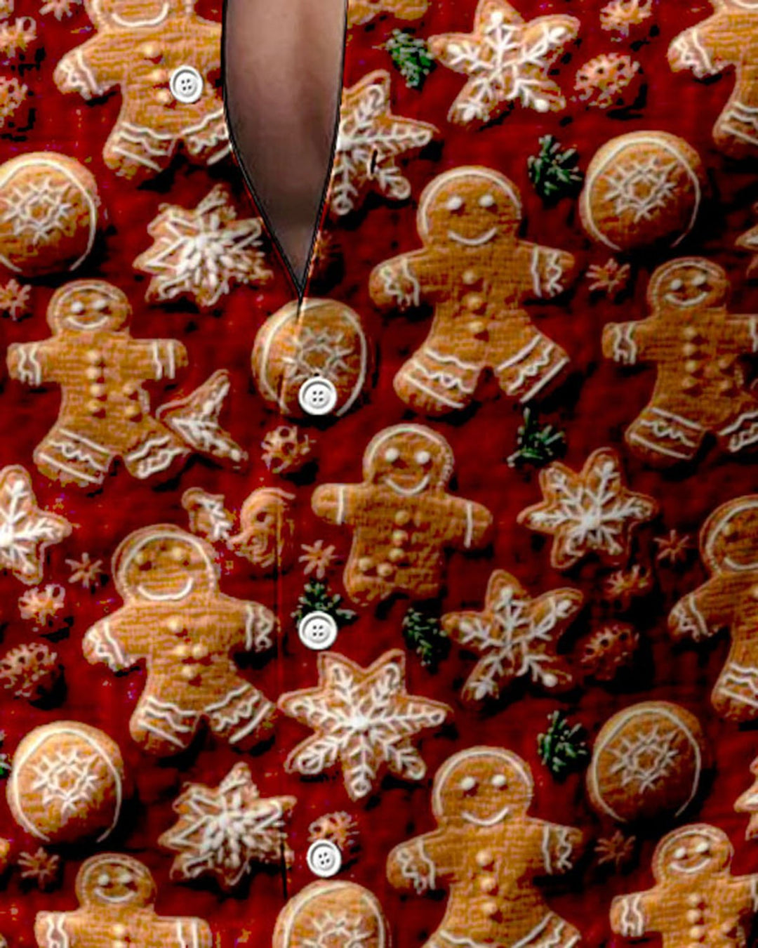 Alohadaddy® Satin Finish Christmas Cookie Print Art Stretch Men&