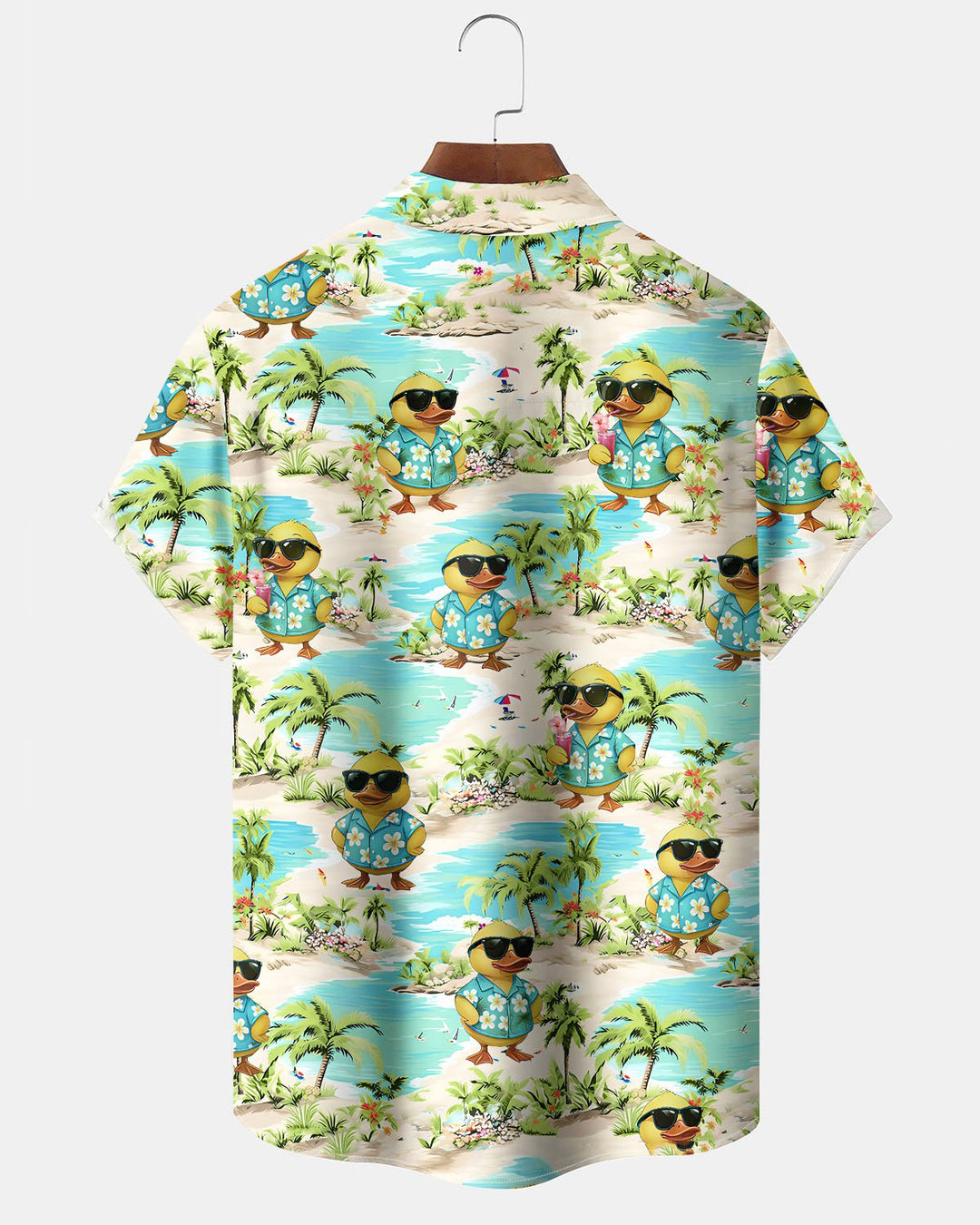Alohadaddy® Casual Floral Duck Print Art Button Pocket Cardigan Men&