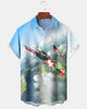 Alohadaddy® Casual Fighter Print Art Button Pocket Cardigan Men's Short Sleeve Shirt Big & Tall