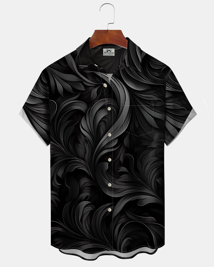 Alohadaddy® Casual Patterned Art Print Cardigan with Buttons and Pockets Men&