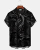 Alohadaddy® Casual Patterned Art Print Cardigan with Buttons and Pockets Men's Short-Sleeve Shirt  Big & Tall