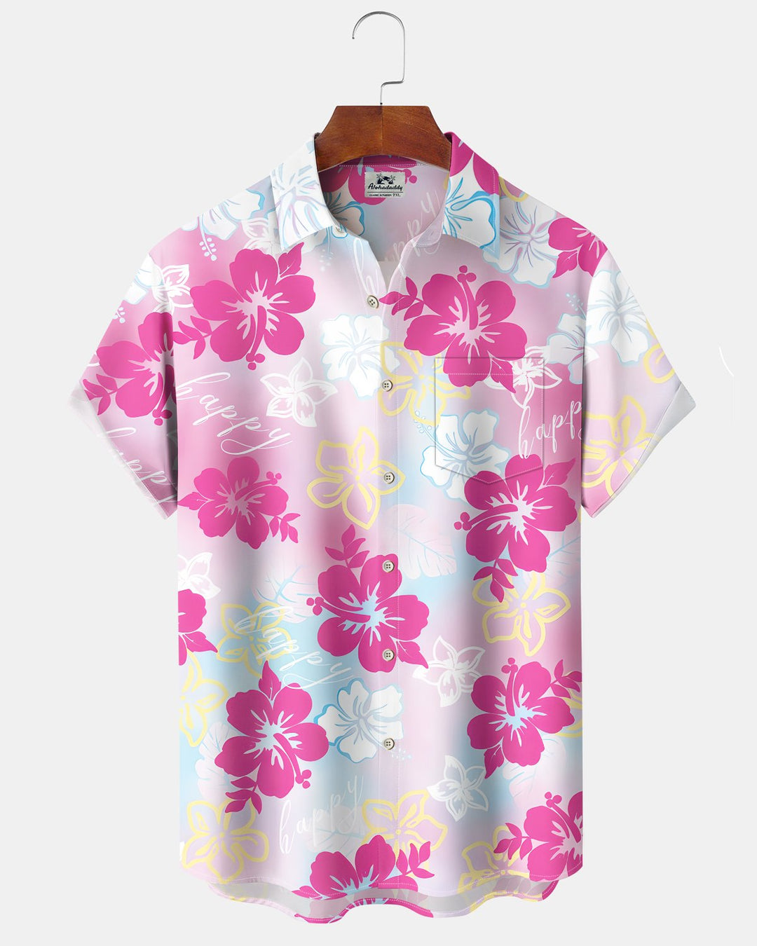 Alohadaddy® Hawaiian Floral Print Art Button Pocket Cardigan Men&
