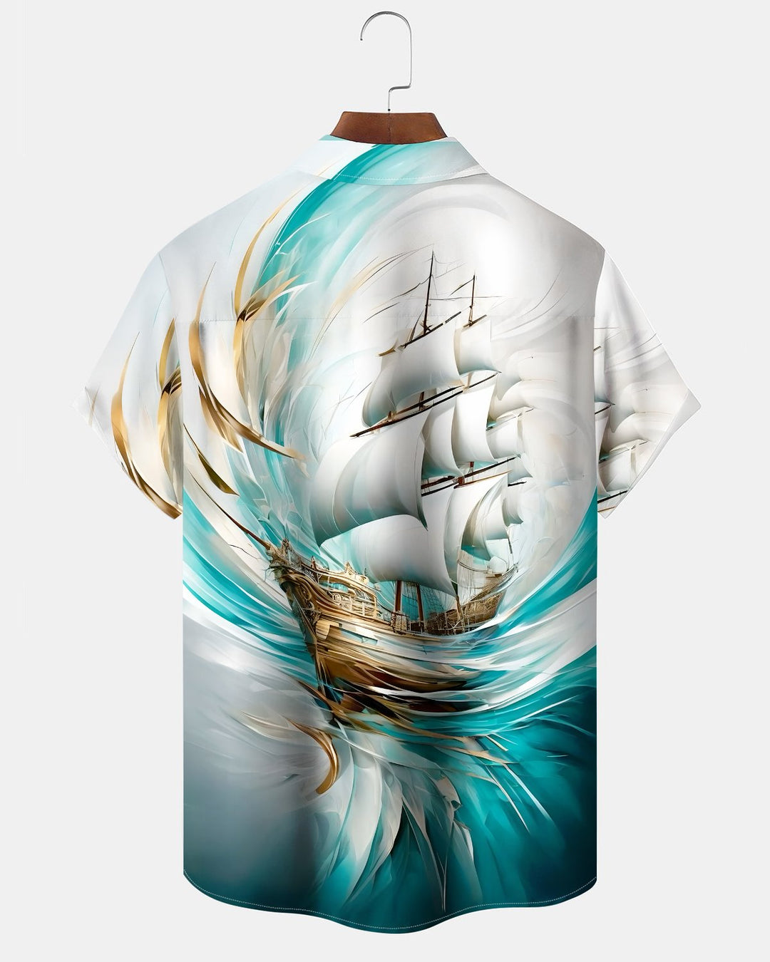 Alohadaddy® Casual Sailing Print Art Button Pocket Cardigan Men&