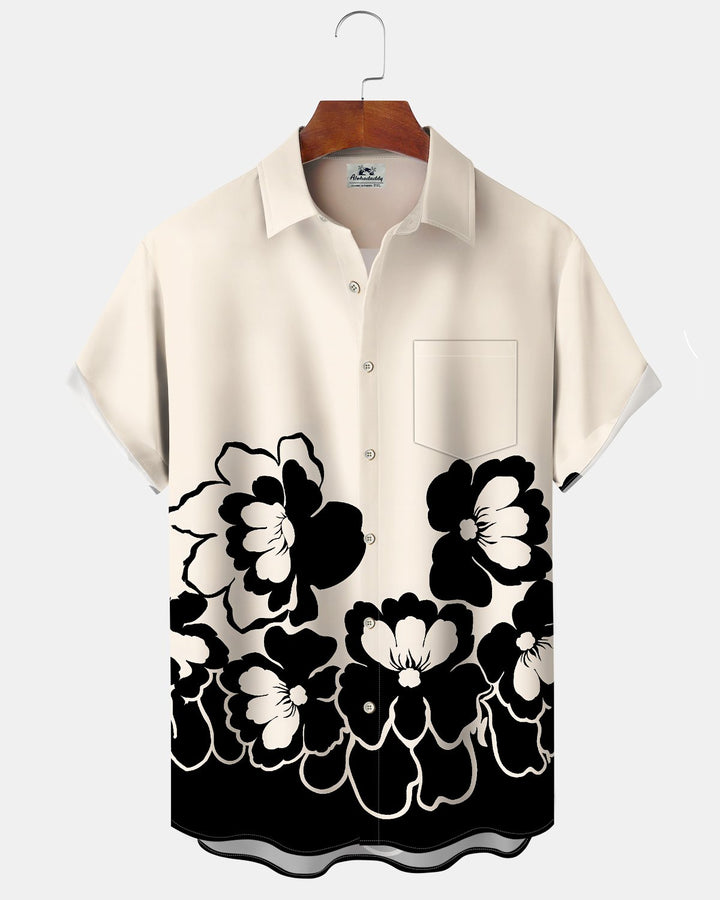 Alohadaddy® Casual Floral Print Art Button Pocket Cardigan Men&