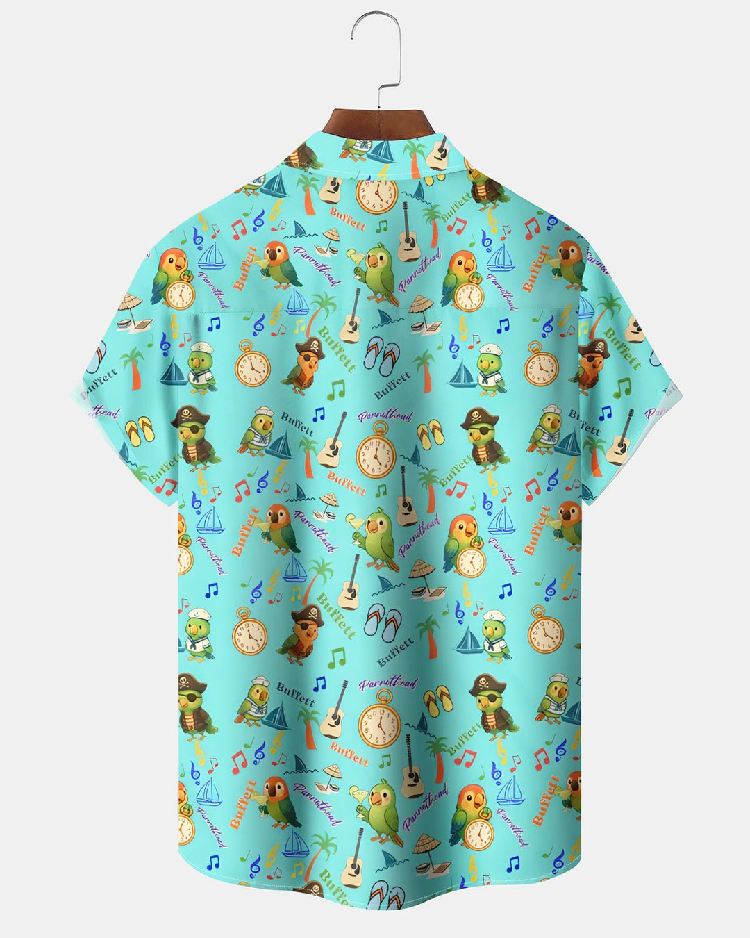 Alohadaddy® Hawaiian Parrot Print Art Button Pocket Cardigan Men&