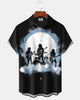 Alohadaddy® Men's Short-Sleeve Button-Down Cardigan Shirt with Vintage Band Graphic Print and Pocket
