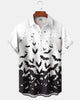 Alohadaddy® Men's Casual Short-Sleeve Button-Down Shirt with Halloween Graphic Print and Pocket