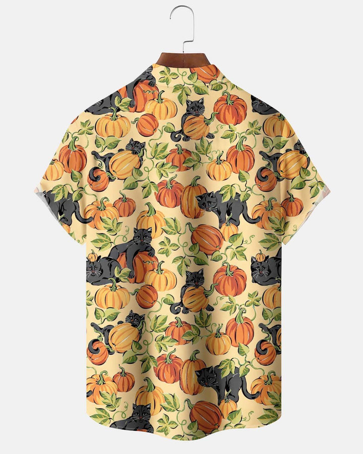 Alohadaddy® Holiday Halloween Graphic Print Button-Down Pocket Cardigan-Style Men&
