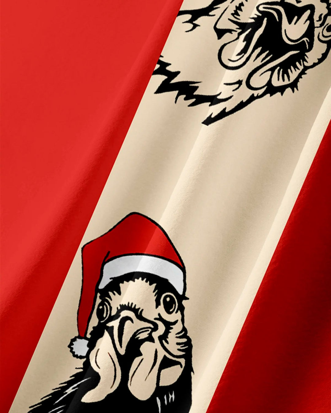 Alohadaddy® Holiday Christmas Santa Hat Chicken Turkey Print Men&
